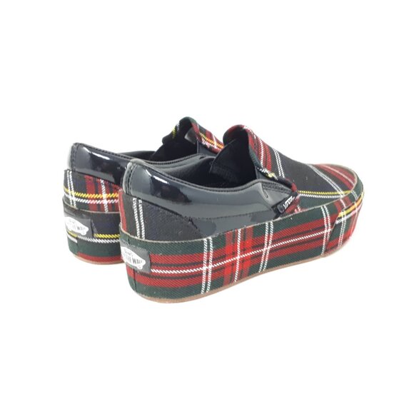 Vans Classic Slip On Platform Plaid Black Red Shoe Sneaker Mens 3.5 / Womens 5 - Picture 5 of 12